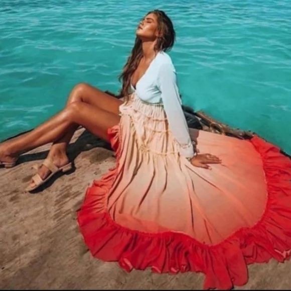 Boho Rainbow High Low Maxi Dress - Picture 2 of 14